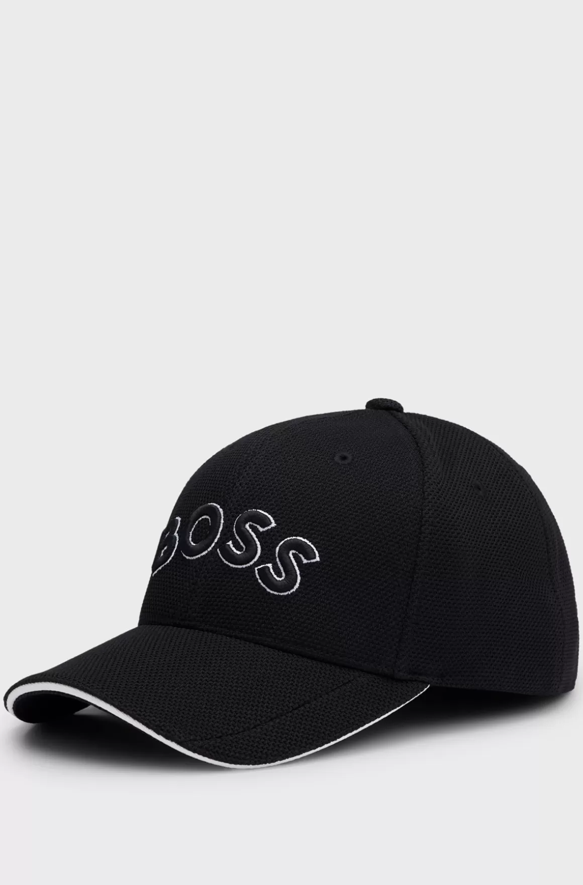 HUGO BOSS Kasket Med Broderet Logo I Vævet Piqué