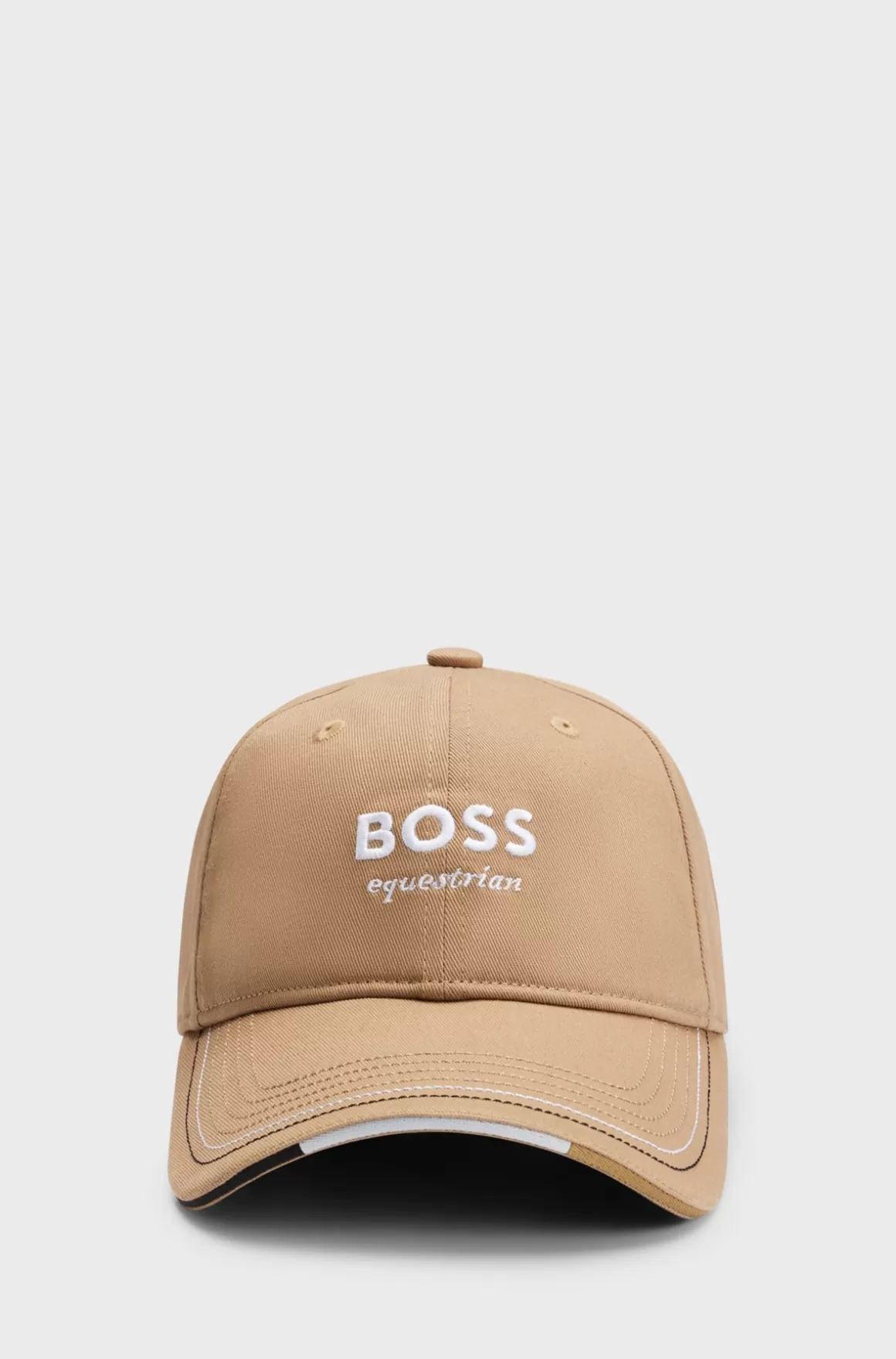 HUGO BOSS Kasket Til Hestesport Med Broderet Logo Og Læderrem