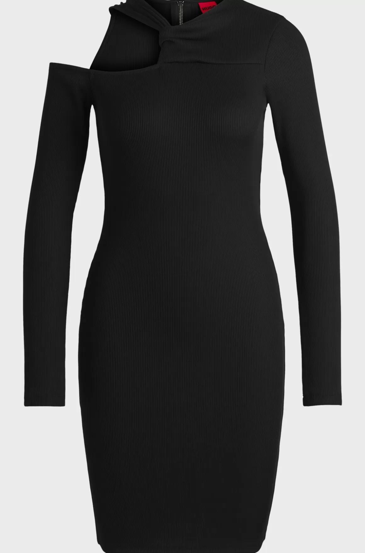 HUGO BOSS Kjole I Jersey Med Ribstruktur, Slim Fit Og Udskæring Ved Skulderen