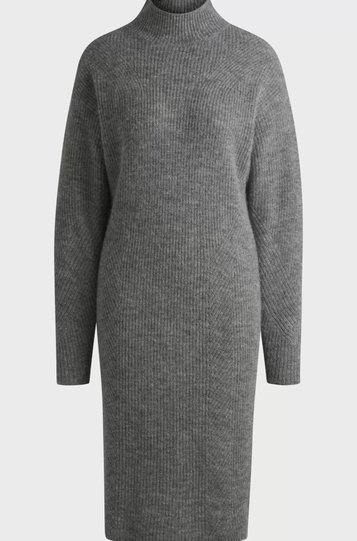 HUGO BOSS Kjole Med Lange ærmer Og Relaxed Fit I Blandede Ribstrukturer
