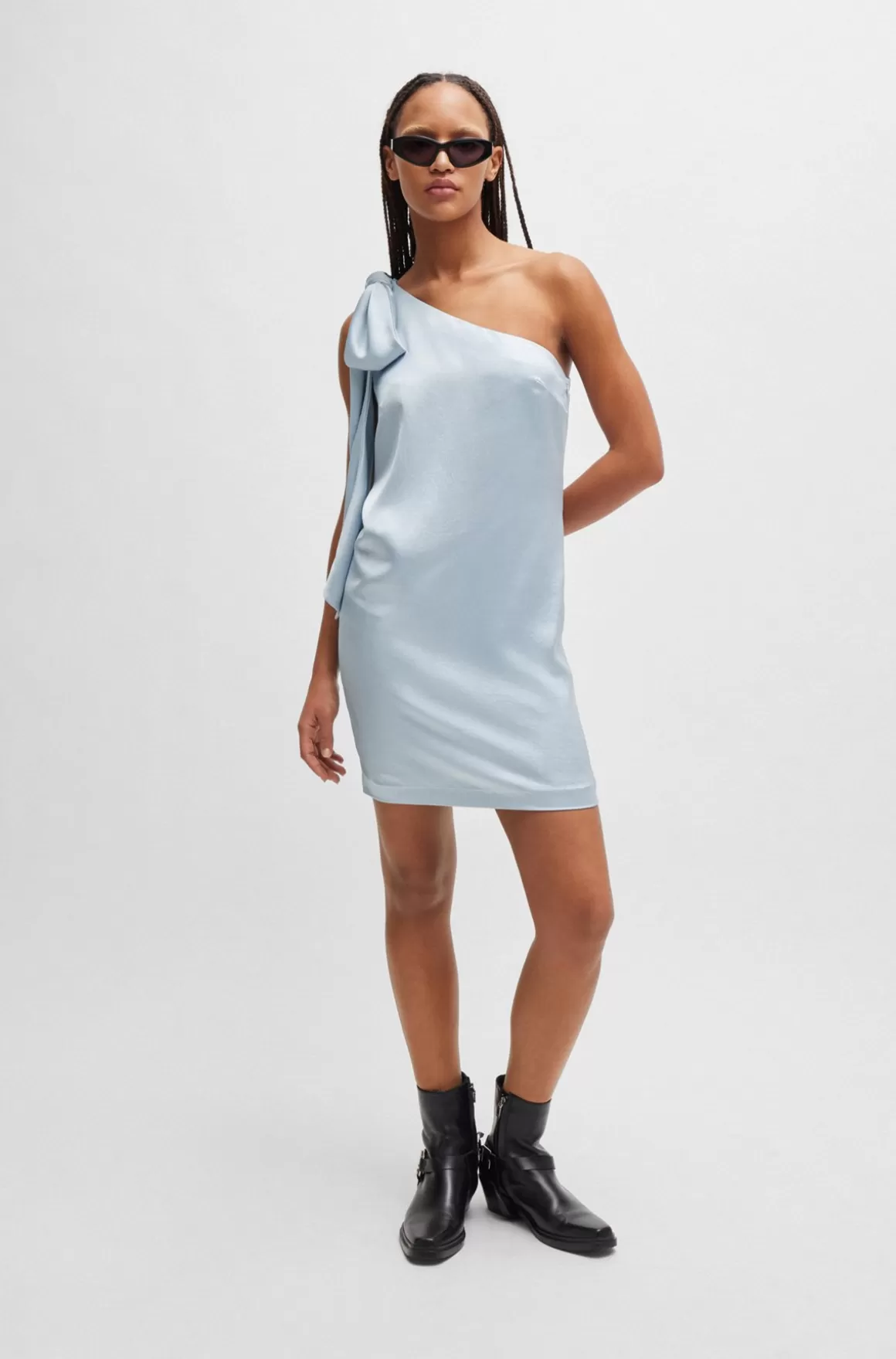 HUGO BOSS Kort Kjole Med Asymmetrisk Halsudskæring Og Tørklædedetalje
