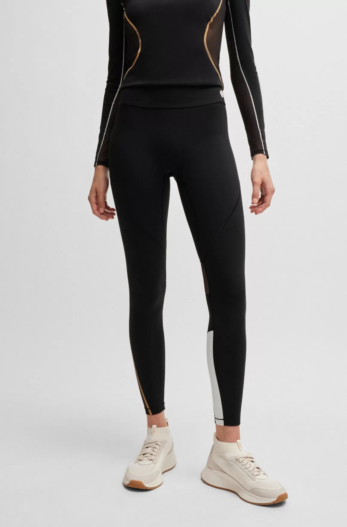 HUGO BOSS Leggings I Jersey Med Stræk Og Dobbelt B-monogram