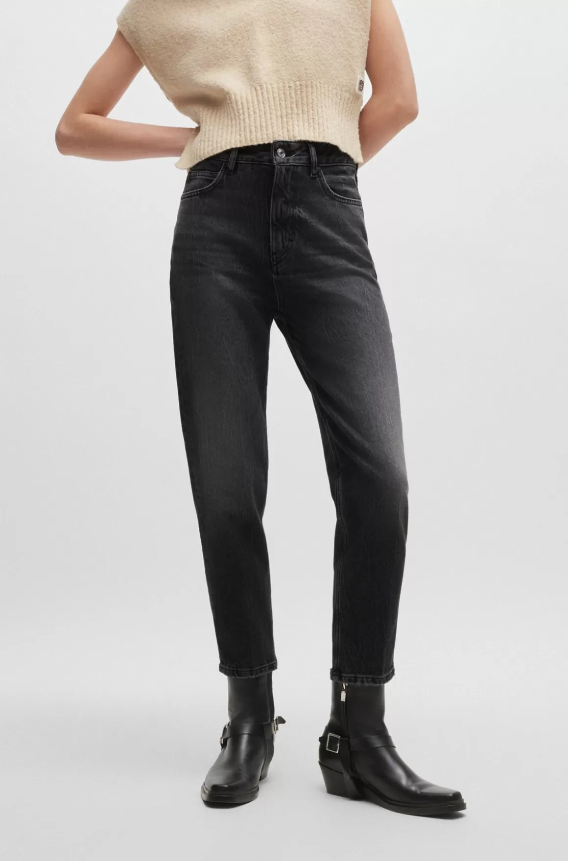 HUGO BOSS Mom Jeans I Denim Med Behageligt Stræk
