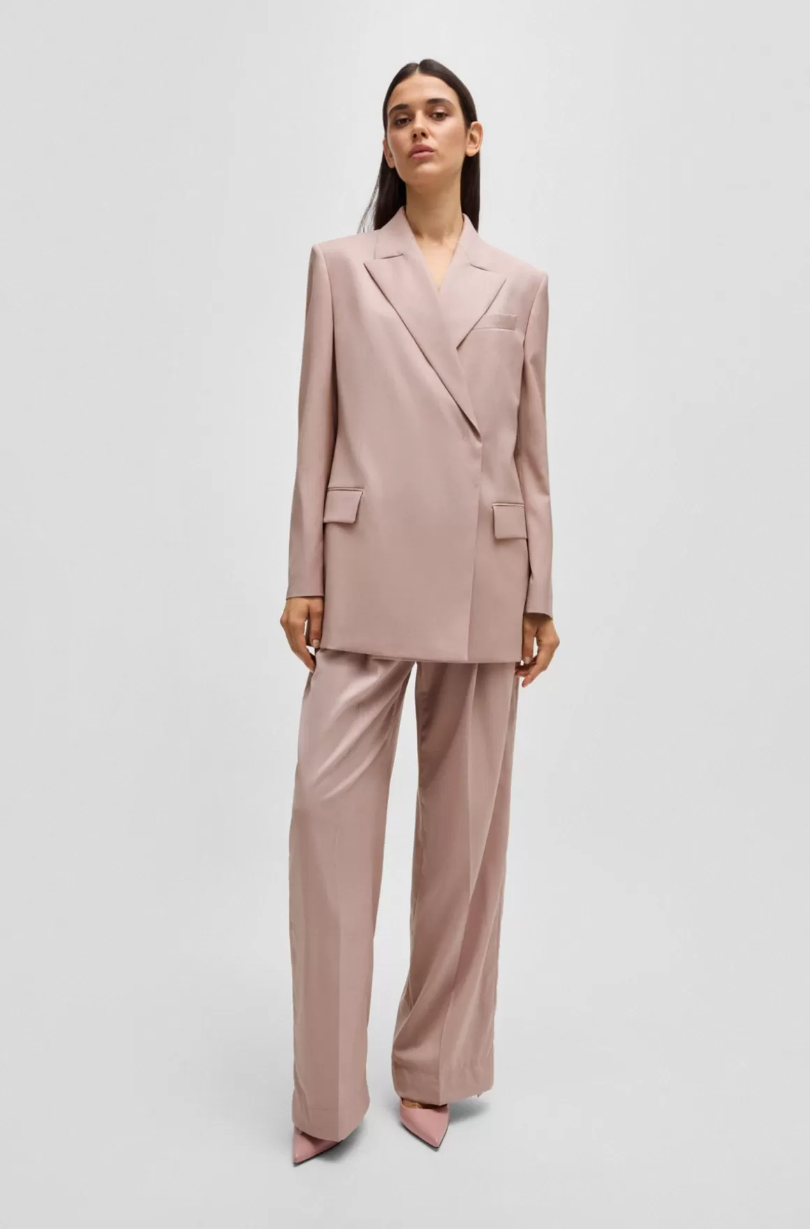 HUGO BOSS NAOMI X BOSS-blazer Med Relaxed Fit I Uld Med Naturligt Stræk