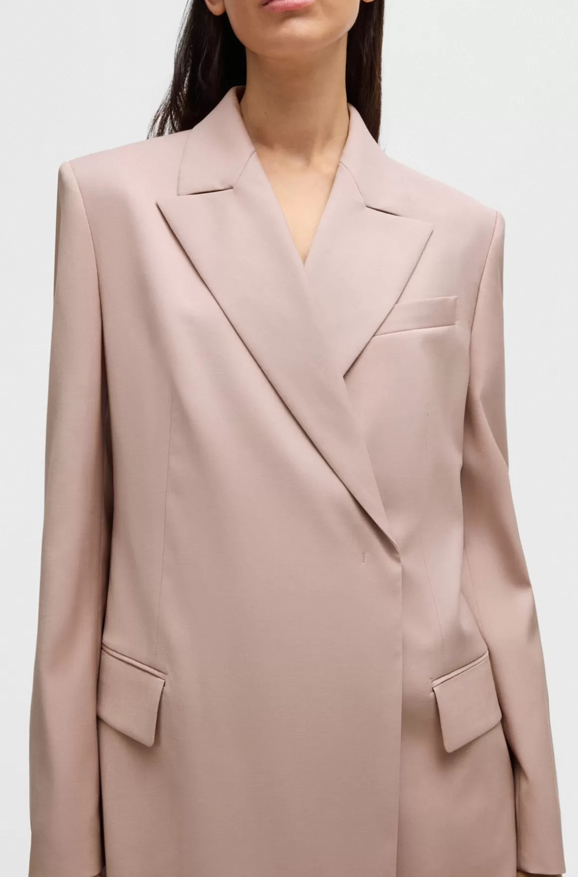 HUGO BOSS NAOMI X BOSS-blazer Med Relaxed Fit I Uld Med Naturligt Stræk