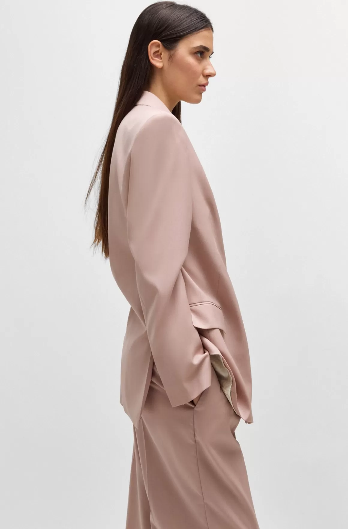 HUGO BOSS NAOMI X BOSS-blazer Med Relaxed Fit I Uld Med Naturligt Stræk