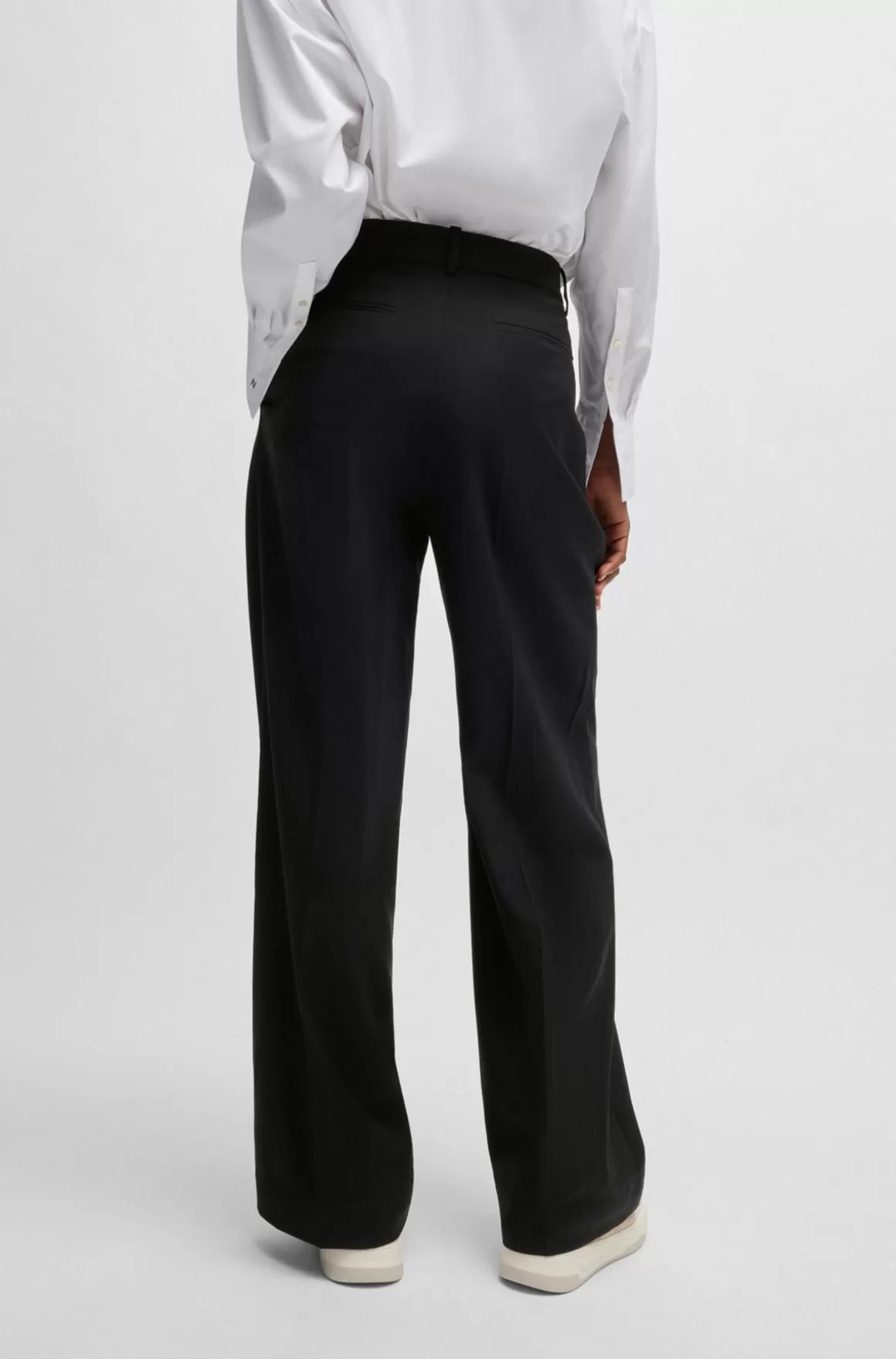 HUGO BOSS NAOMI X BOSS-bukser Med Regular Fit I Uld Med Naturligt Stræk