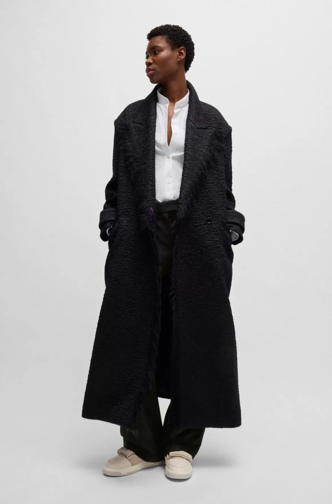 HUGO BOSS NAOMI X BOSS-bukser Med Regular Fit I Uld Med Naturligt Stræk