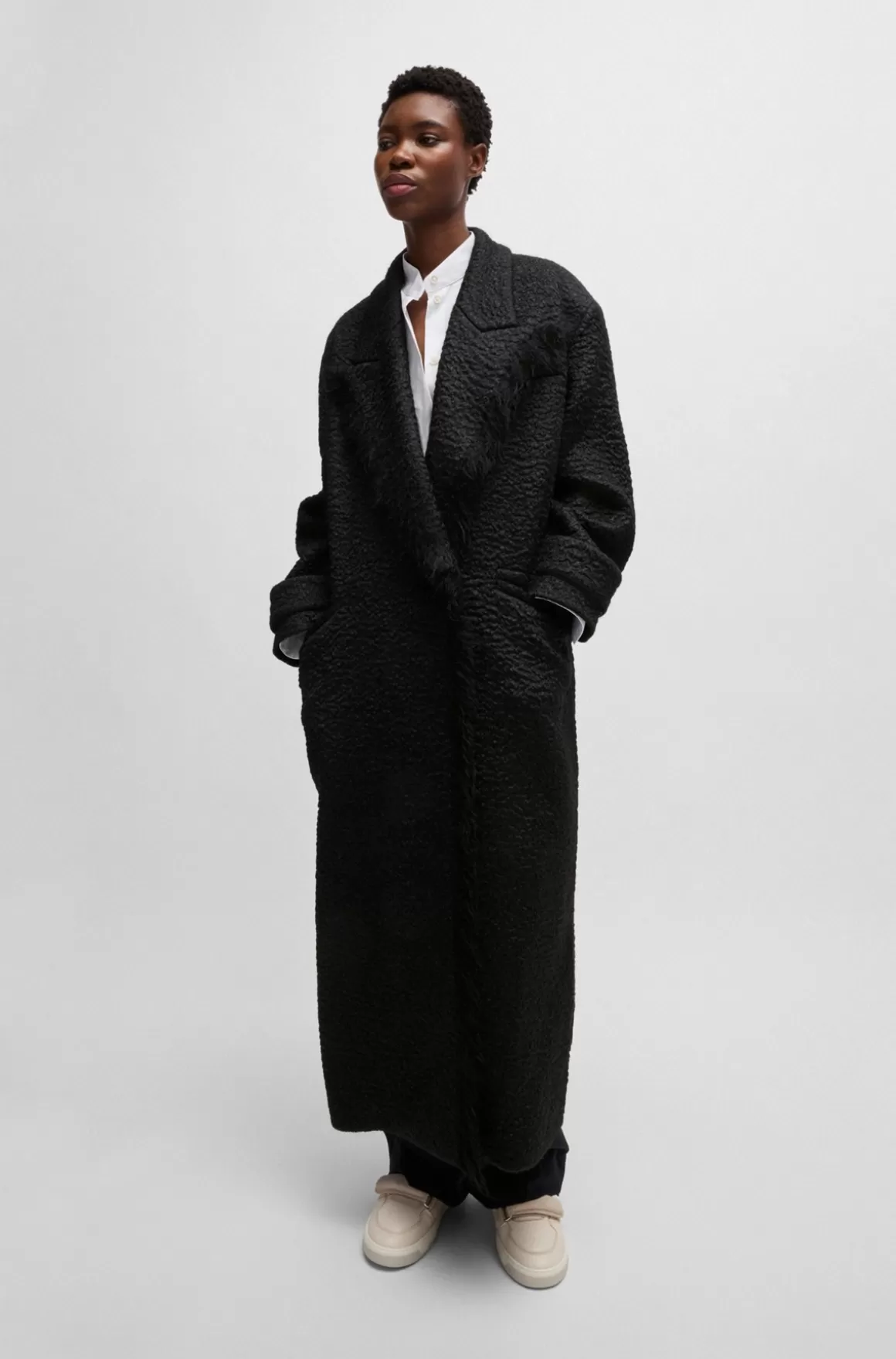 HUGO BOSS NAOMI X BOSS-frakke Med Oversize Fit I Uldblanding