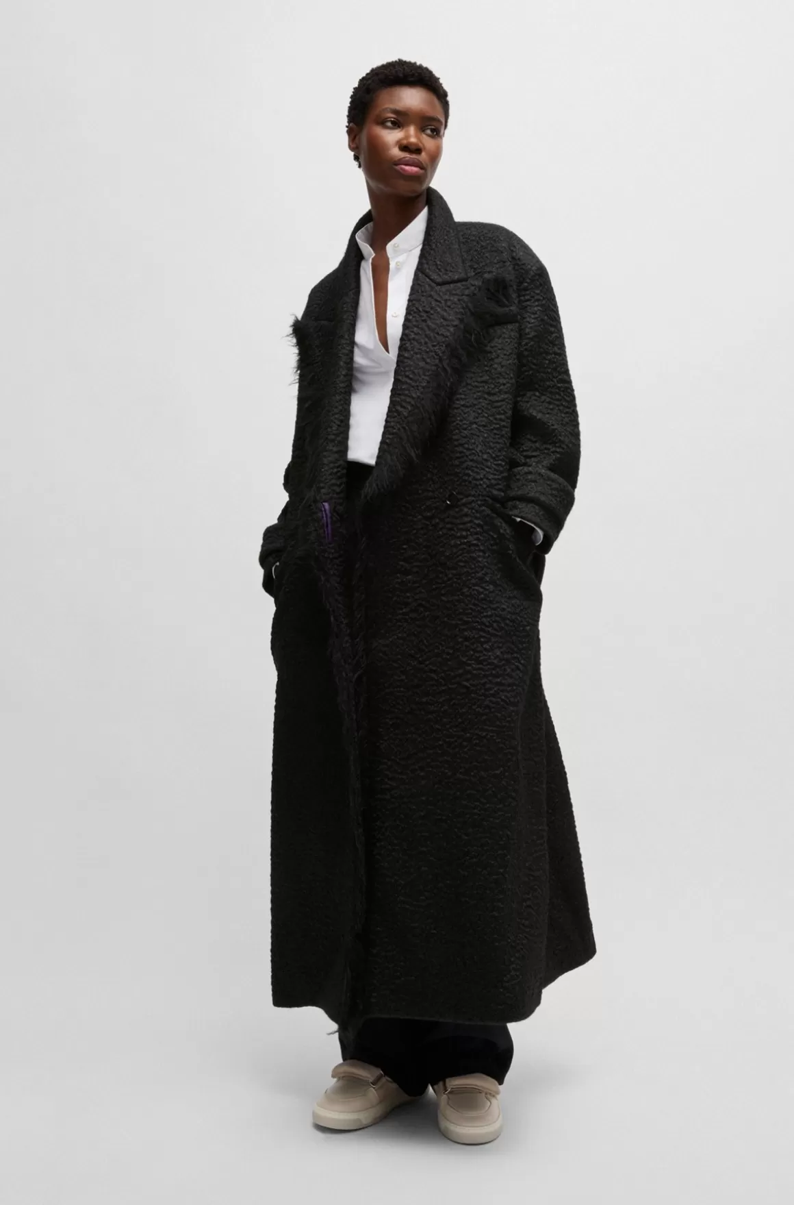 HUGO BOSS NAOMI X BOSS-frakke Med Oversize Fit I Uldblanding