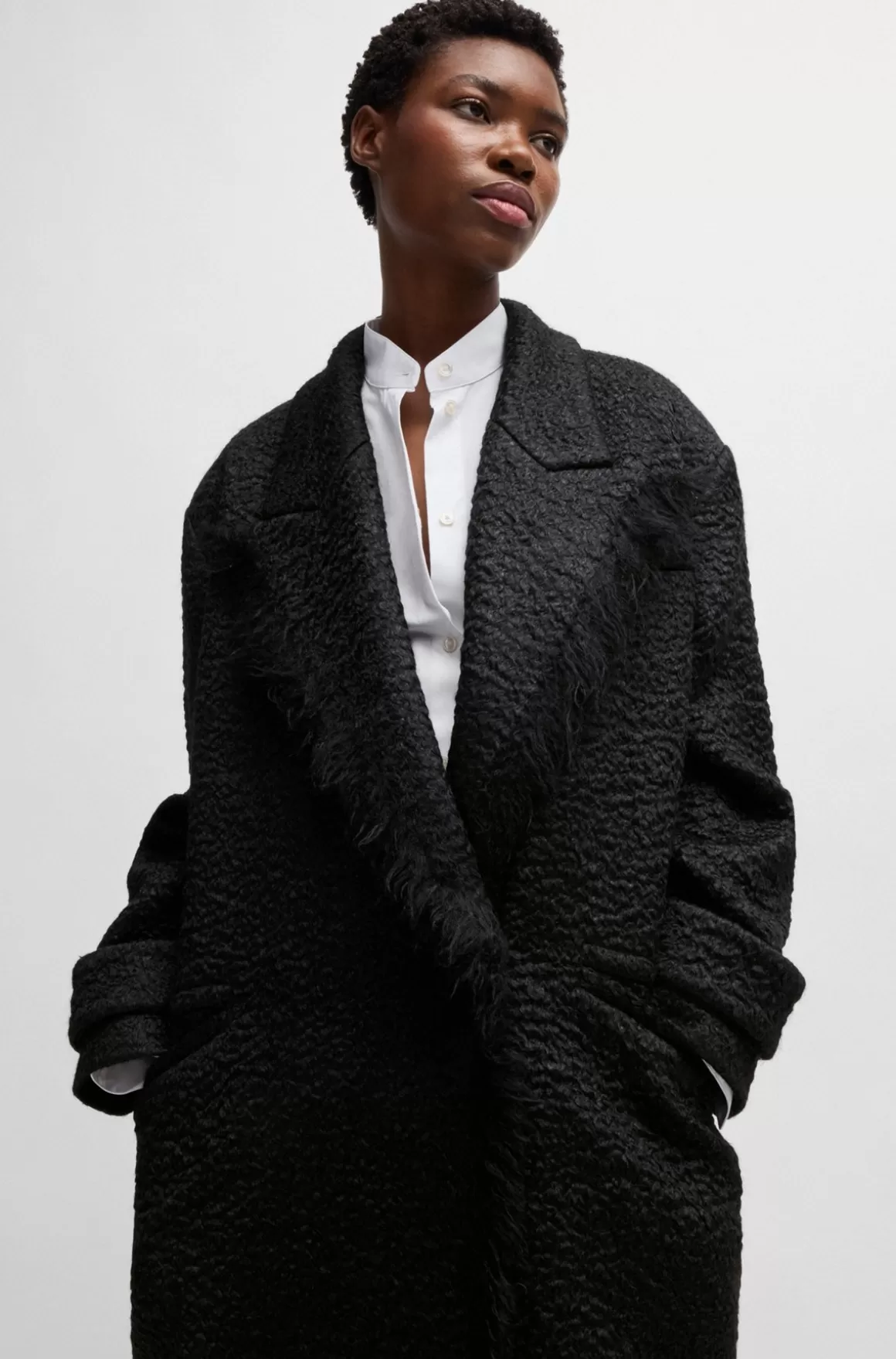 HUGO BOSS NAOMI X BOSS-frakke Med Oversize Fit I Uldblanding