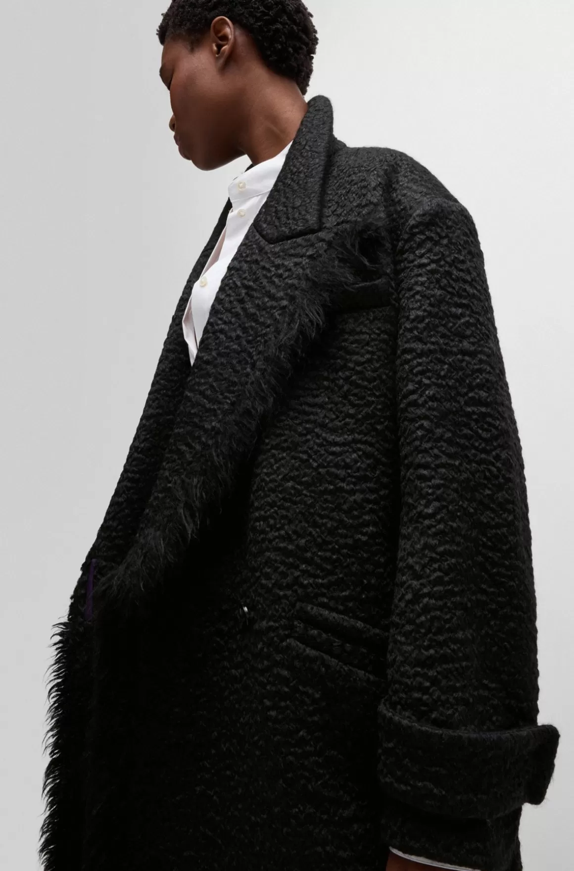 HUGO BOSS NAOMI X BOSS-frakke Med Oversize Fit I Uldblanding