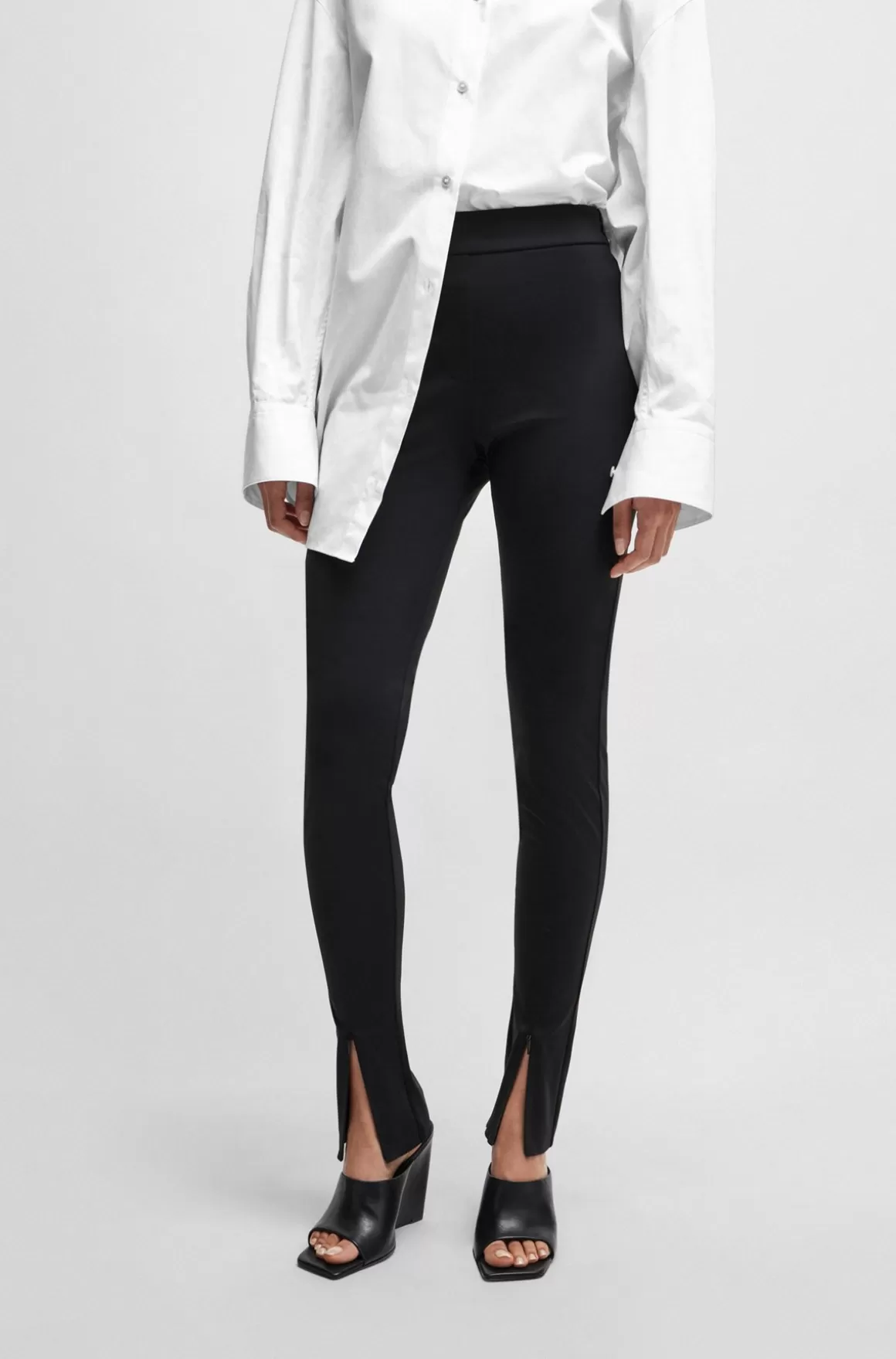 HUGO BOSS NAOMI X BOSS-leggings I Jersey Med Stræk Og Lynlås I Benene