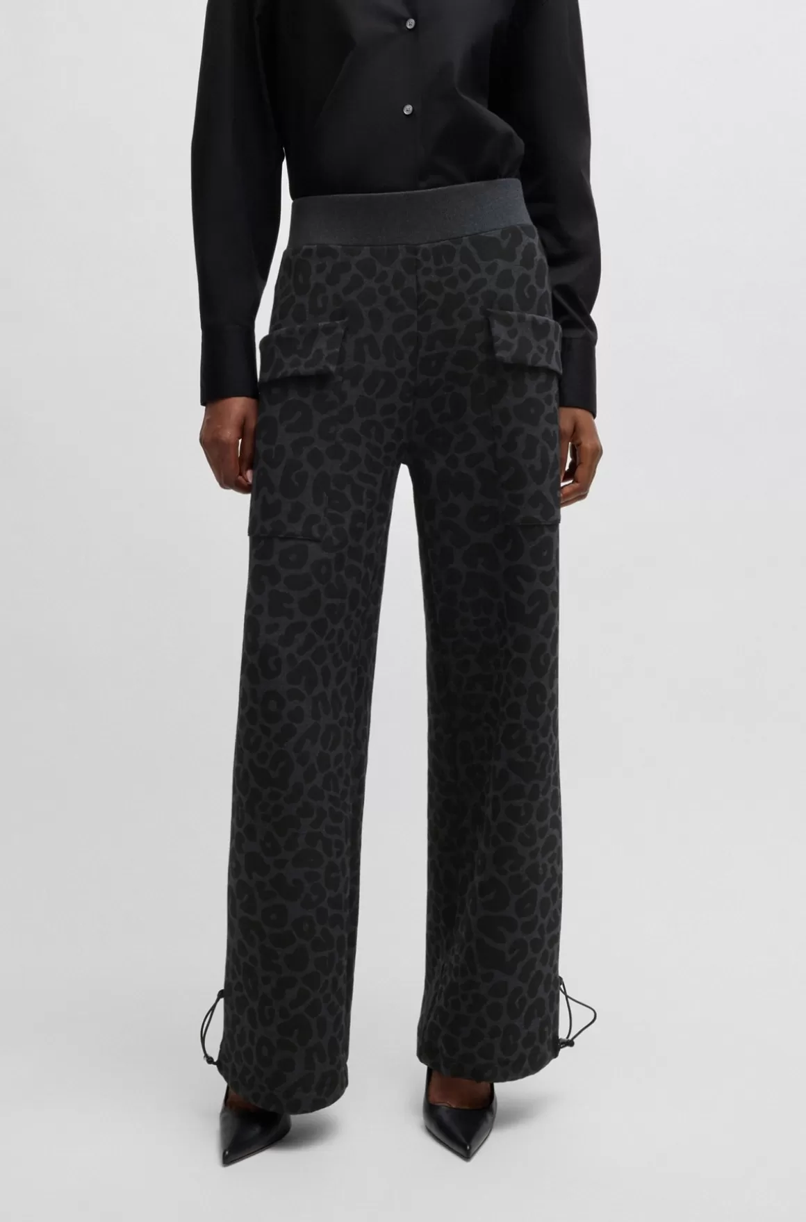 HUGO BOSS NAOMI X BOSS-tracksuit-bukser I Bomuldsblanding Med Dyreprint Og Energear™