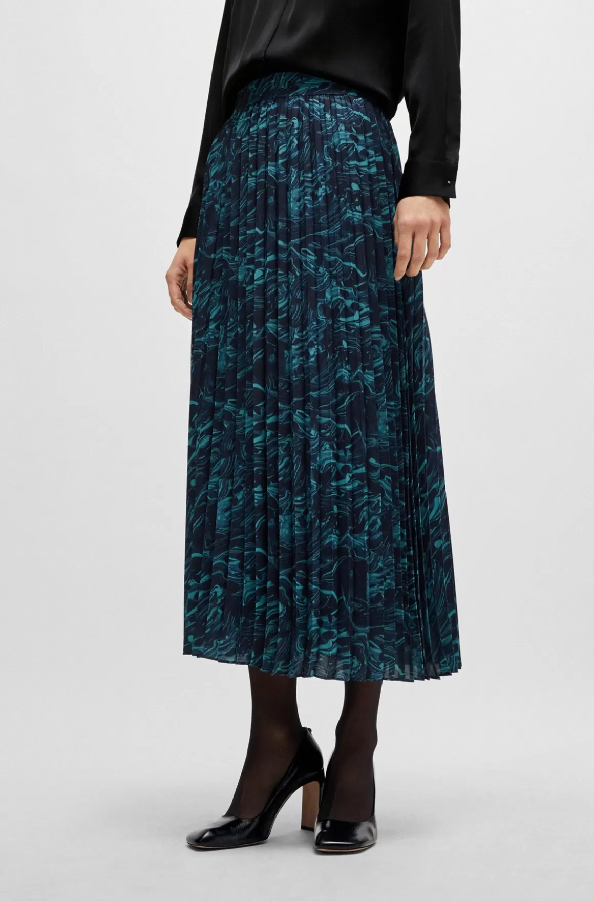 HUGO BOSS Nederdel I A-form Med Regular Fit Og Sæsonens Print