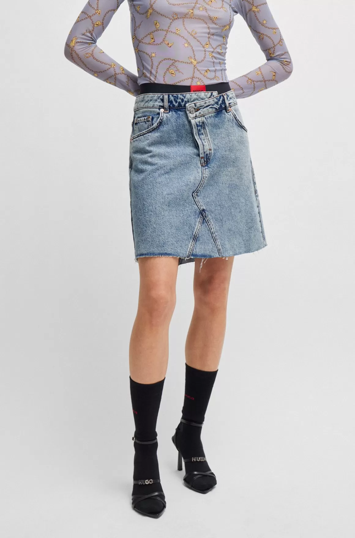 HUGO BOSS Nederdel Med Regular Fit Af Kvarts Denim
