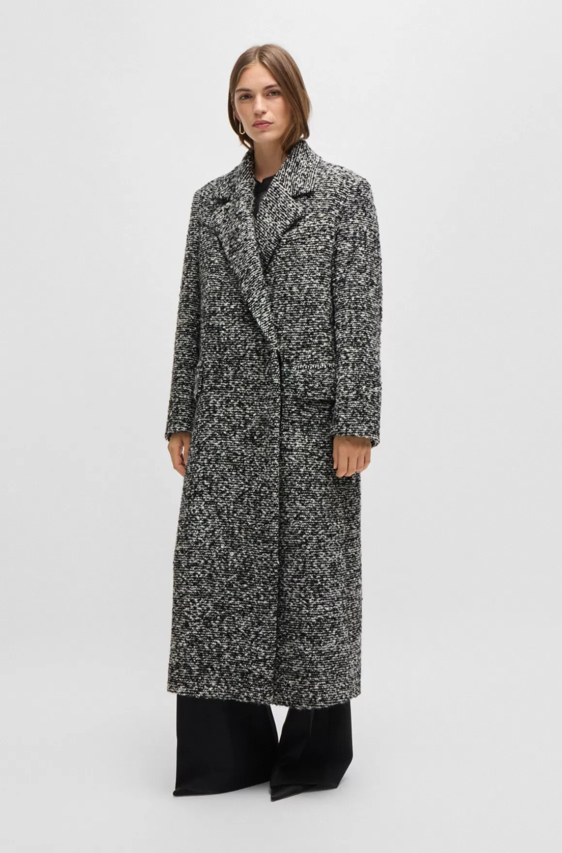 HUGO BOSS Oversize Fit Frakke I Bouclé-tweed