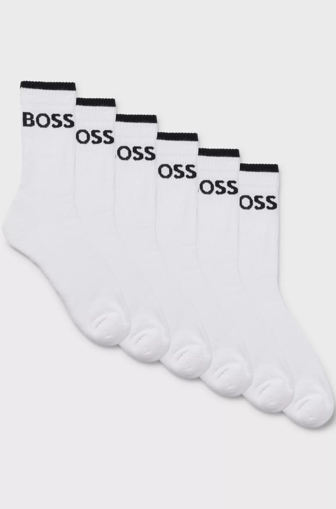 HUGO BOSS Pakke Med Seks Par Korte, Ribsokker I En Bomuldsblanding