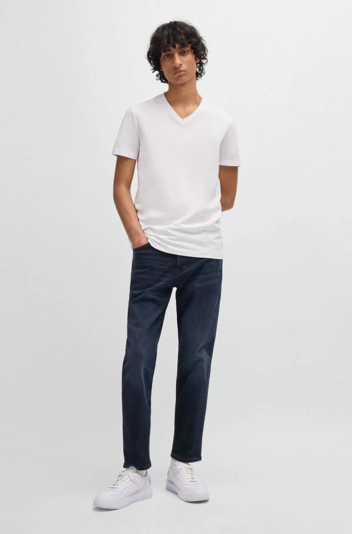 HUGO BOSS Pakke Med To T-shirts Med V-hals I Bomuld Med Stræk