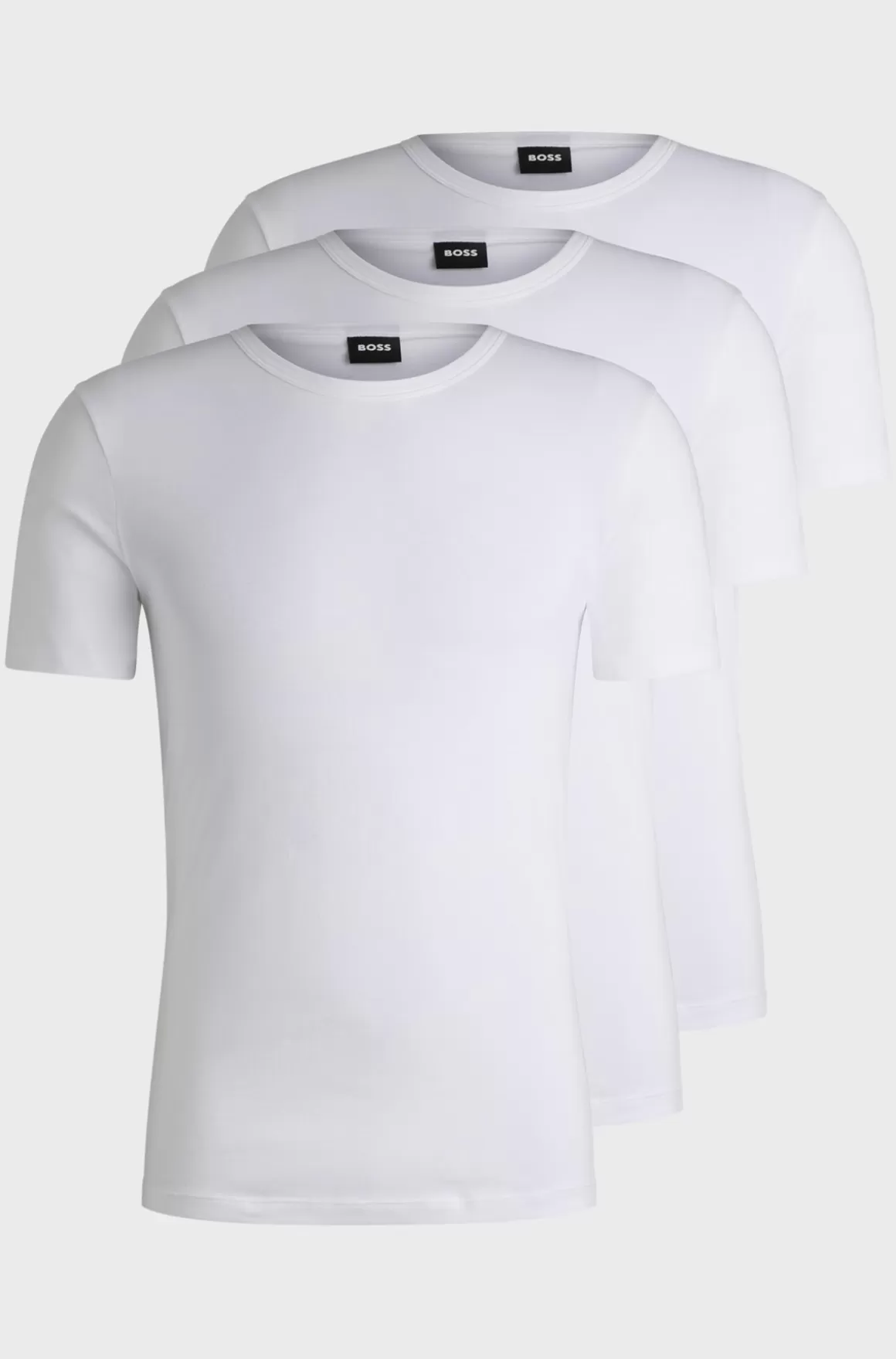 HUGO BOSS Pakke Med To T-shirtundertrøjer I Bomuld Med Stræk Med Logo