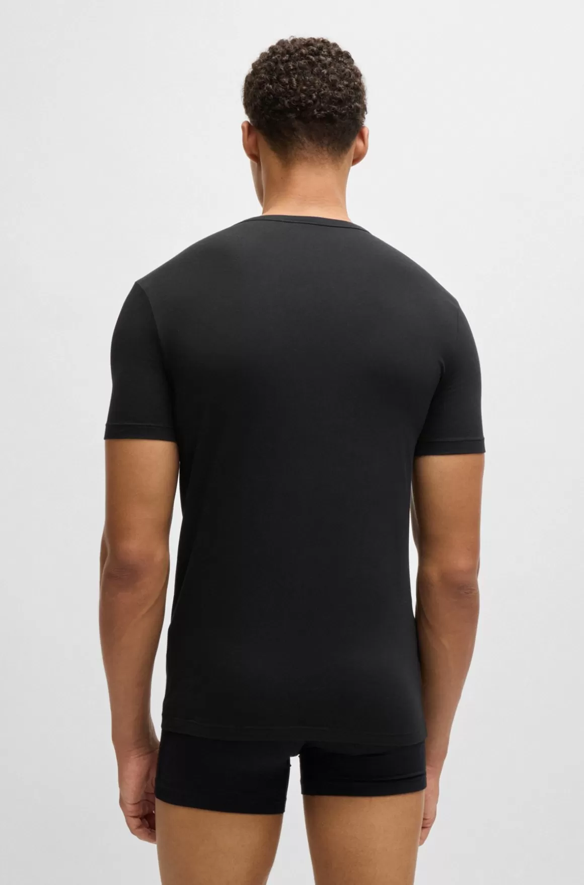 HUGO BOSS Pakke Med To T-shirtundertrøjer I Bomuld Med Stræk Med Logo