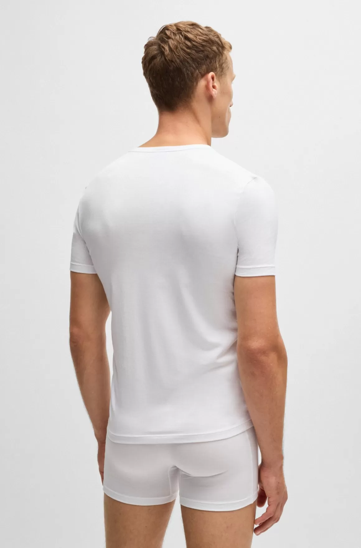 HUGO BOSS Pakke Med To T-shirtundertrøjer I Bomuld Med Stræk Med Logo