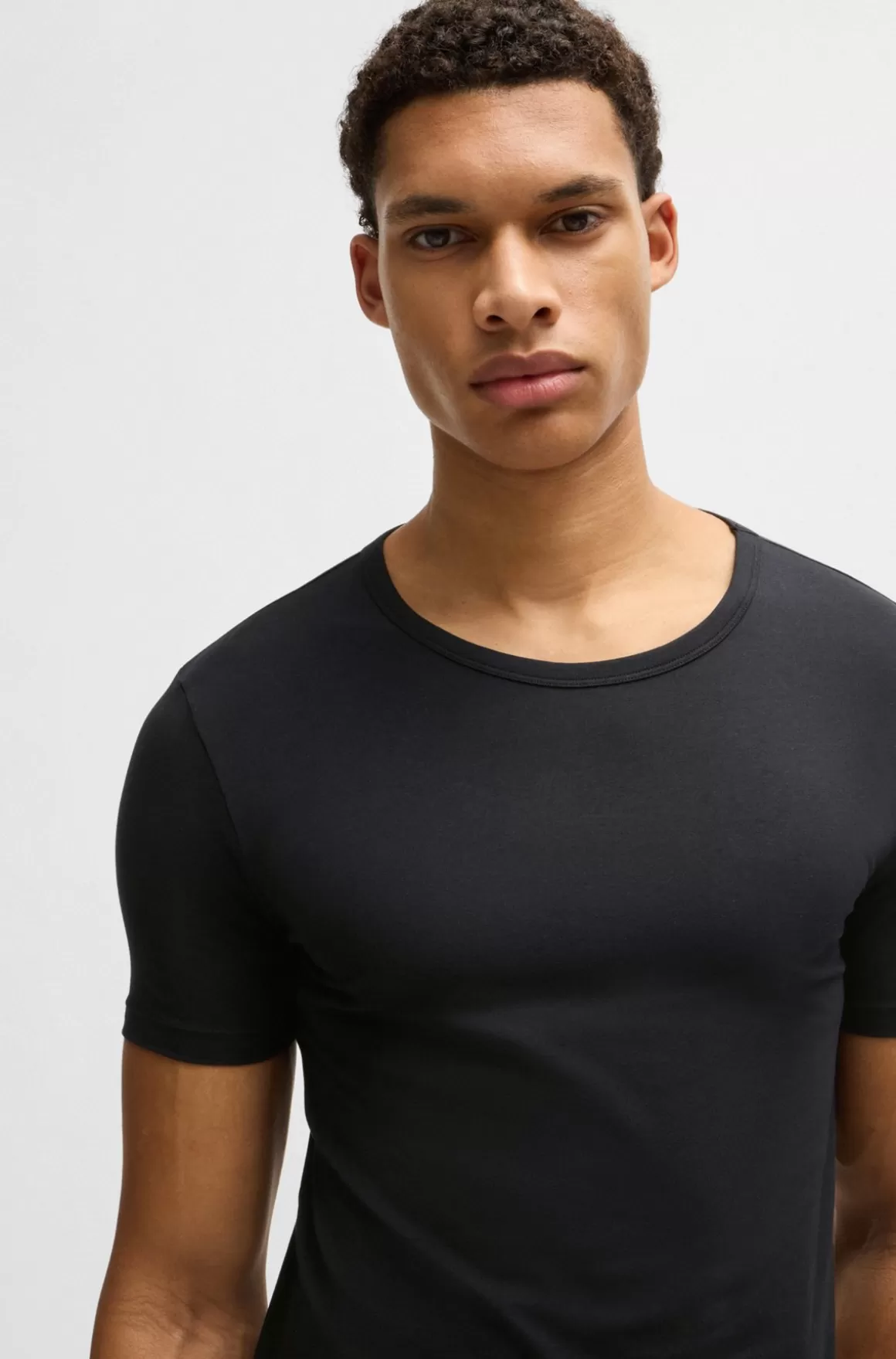 HUGO BOSS Pakke Med To T-shirtundertrøjer I Bomuld Med Stræk Med Logo