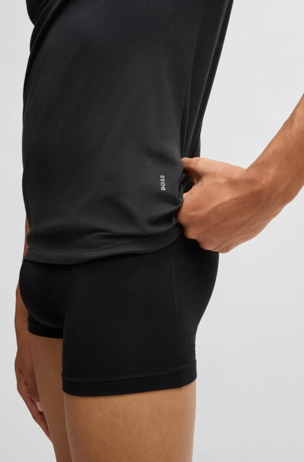 HUGO BOSS Pakke Med To T-shirtundertrøjer I Bomuld Med Stræk Med Logo