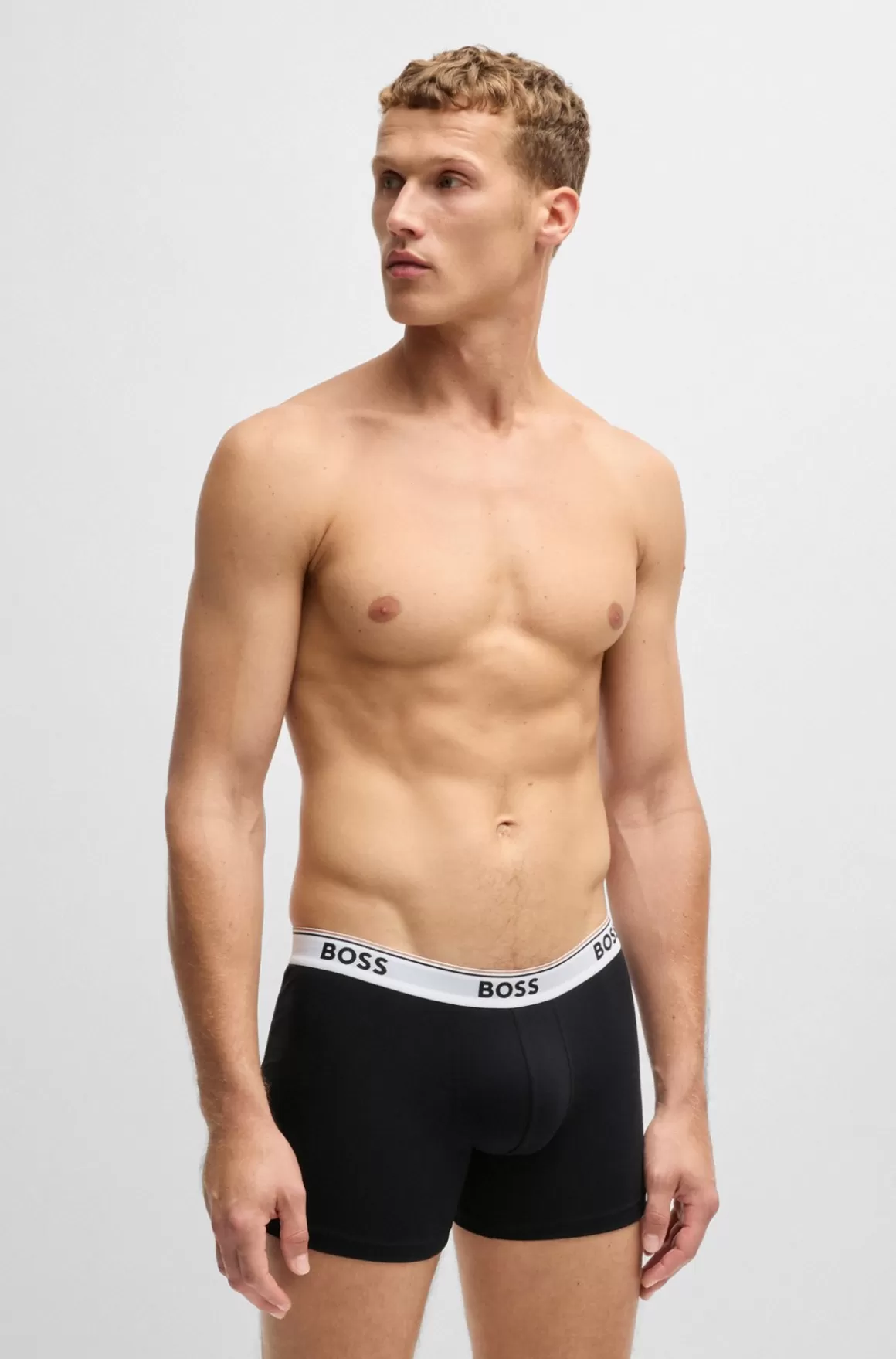 HUGO BOSS Pakke Med Tre Boxer-underbukser I Bomuld Med Stræk Med Logoer