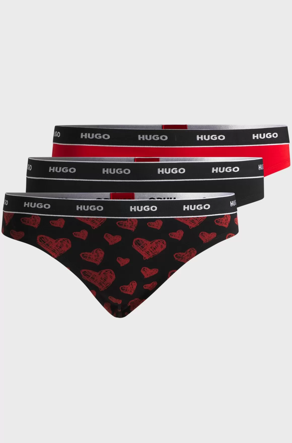 HUGO BOSS Pakke Med Tre Par G-strenge I Bomuld Med Stræk Og Linning Med Logo