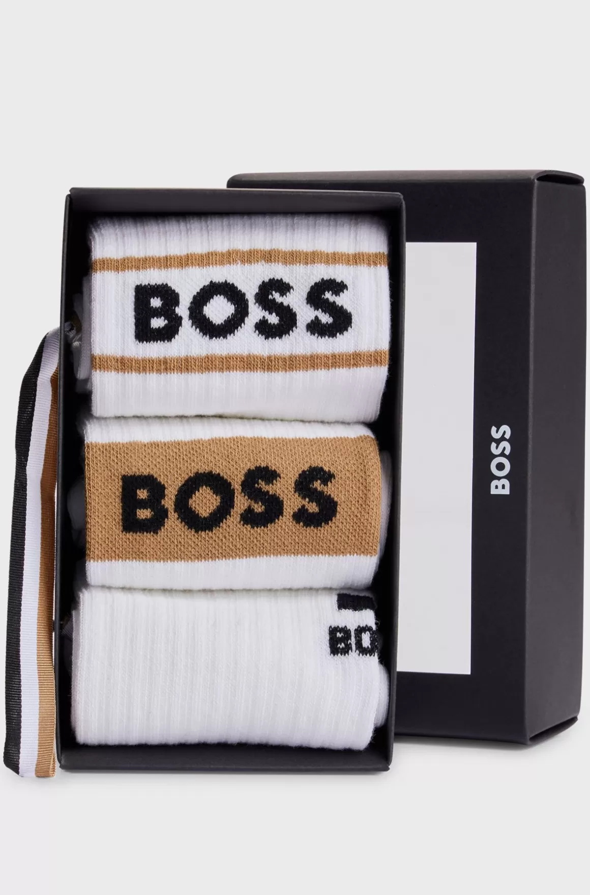 HUGO BOSS Pakke Med Tre Par Korte Strømper I Bomuldsblanding Med Logoer