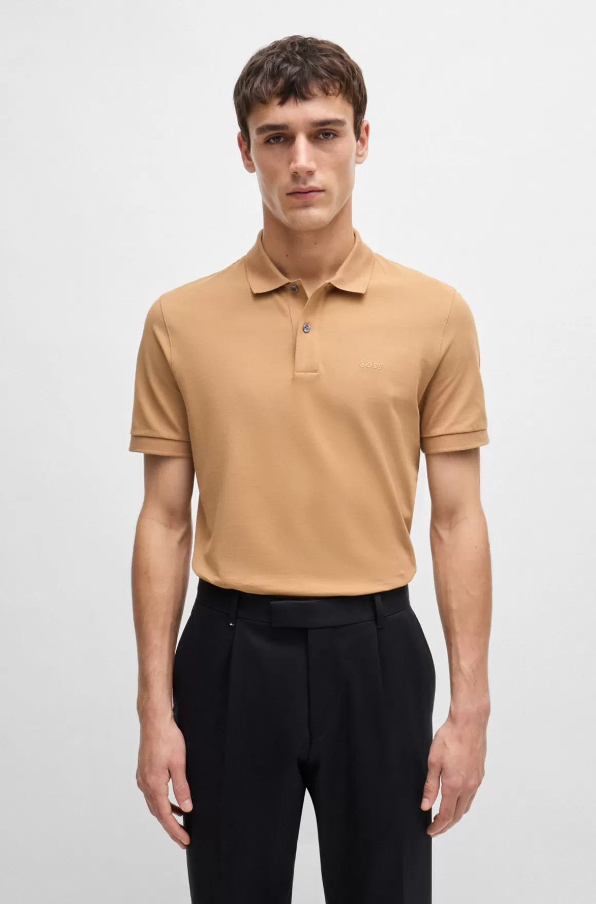 HUGO BOSS Pallas Poloshirt Med Regular Fit I Bomuld Med Broderet Logo