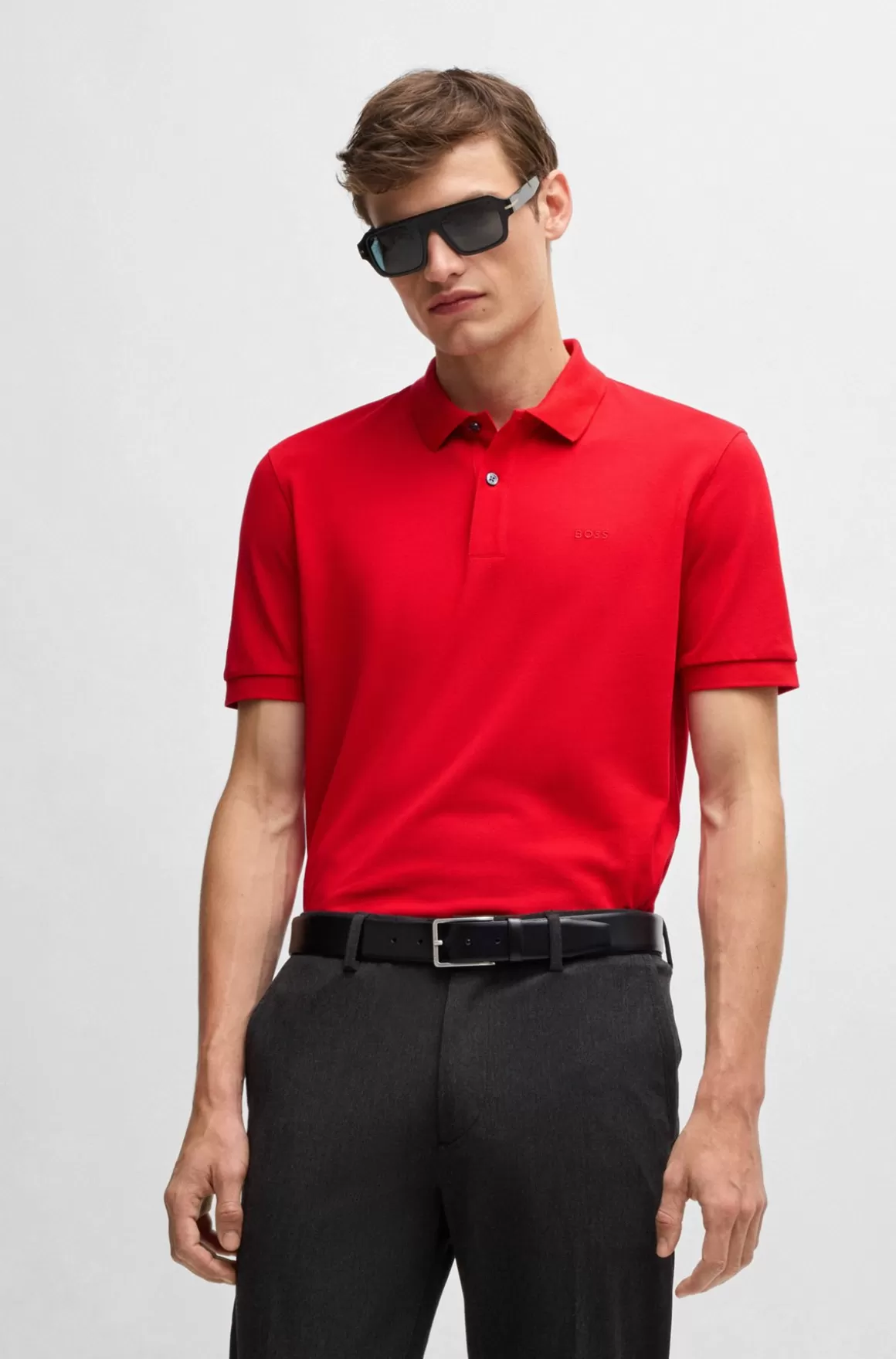 HUGO BOSS Pallas Poloshirt Med Regular Fit I Bomuld Med Broderet Logo