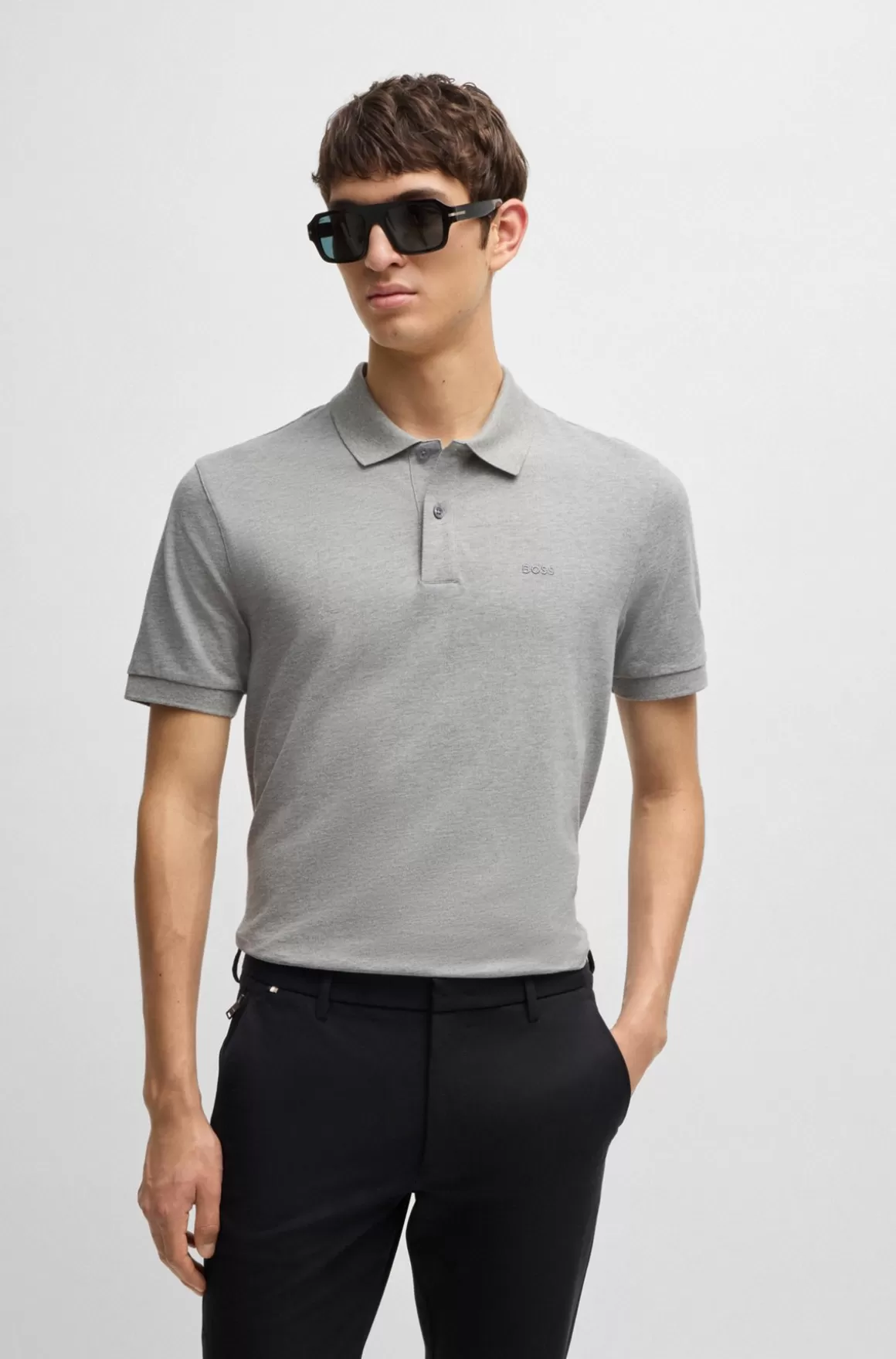 HUGO BOSS Pallas Poloshirt Med Regular Fit I Bomuld Med Broderet Logo