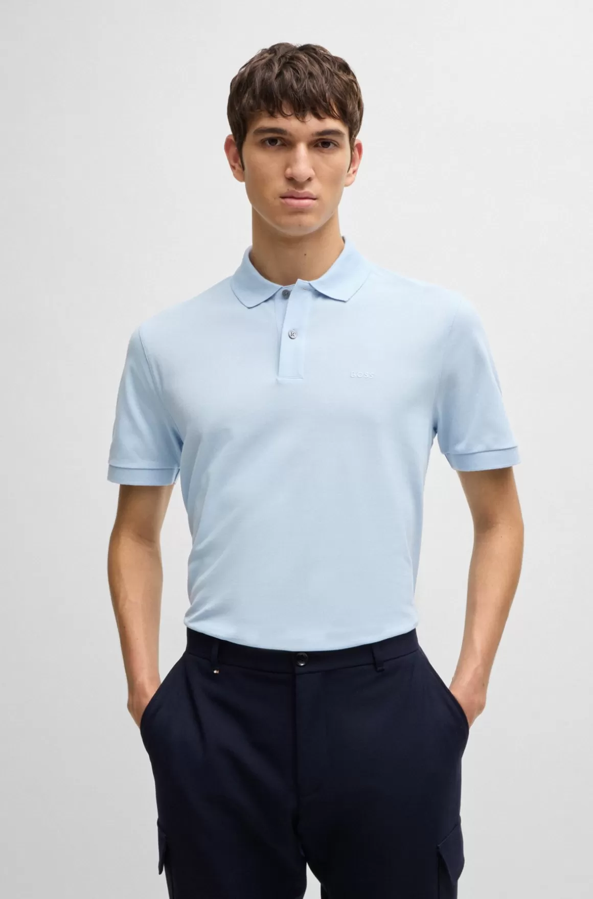 HUGO BOSS Pallas Poloshirt Med Regular Fit I Bomuld Med Broderet Logo