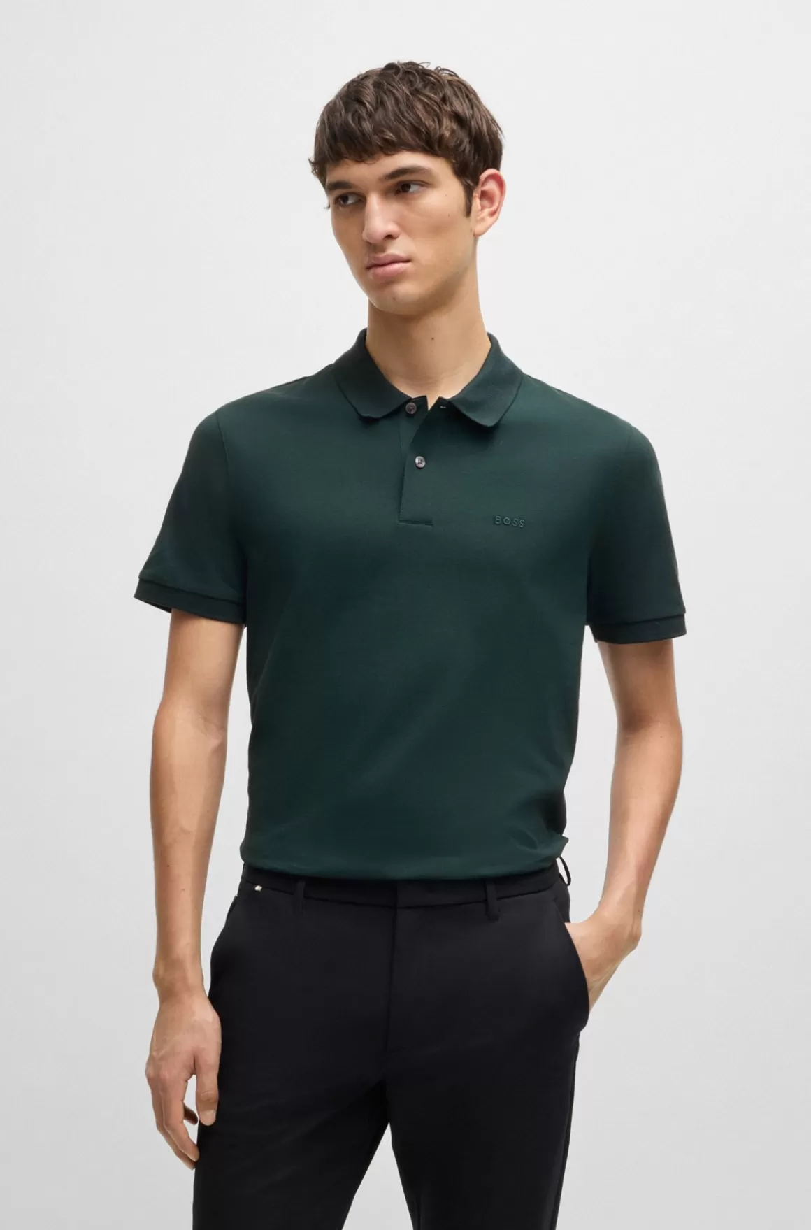 HUGO BOSS Pallas Poloshirt Med Regular Fit I Bomuld Med Broderet Logo