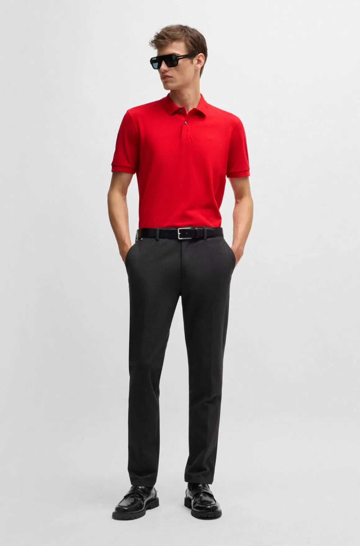 HUGO BOSS Pallas Poloshirt Med Regular Fit I Bomuld Med Broderet Logo