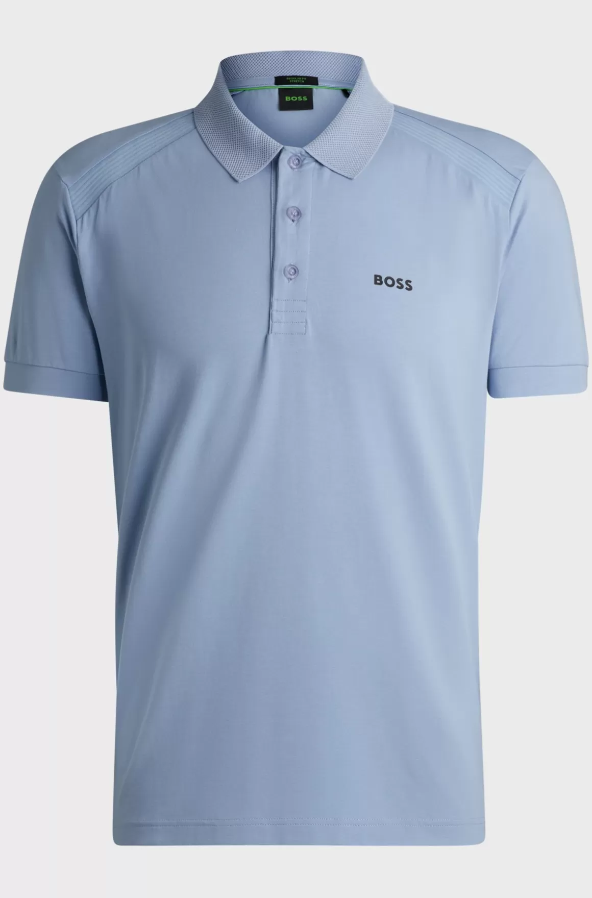 HUGO BOSS Poloshirt I Bomuld Med Stræk Og Indsatser Af Stribet Bånd
