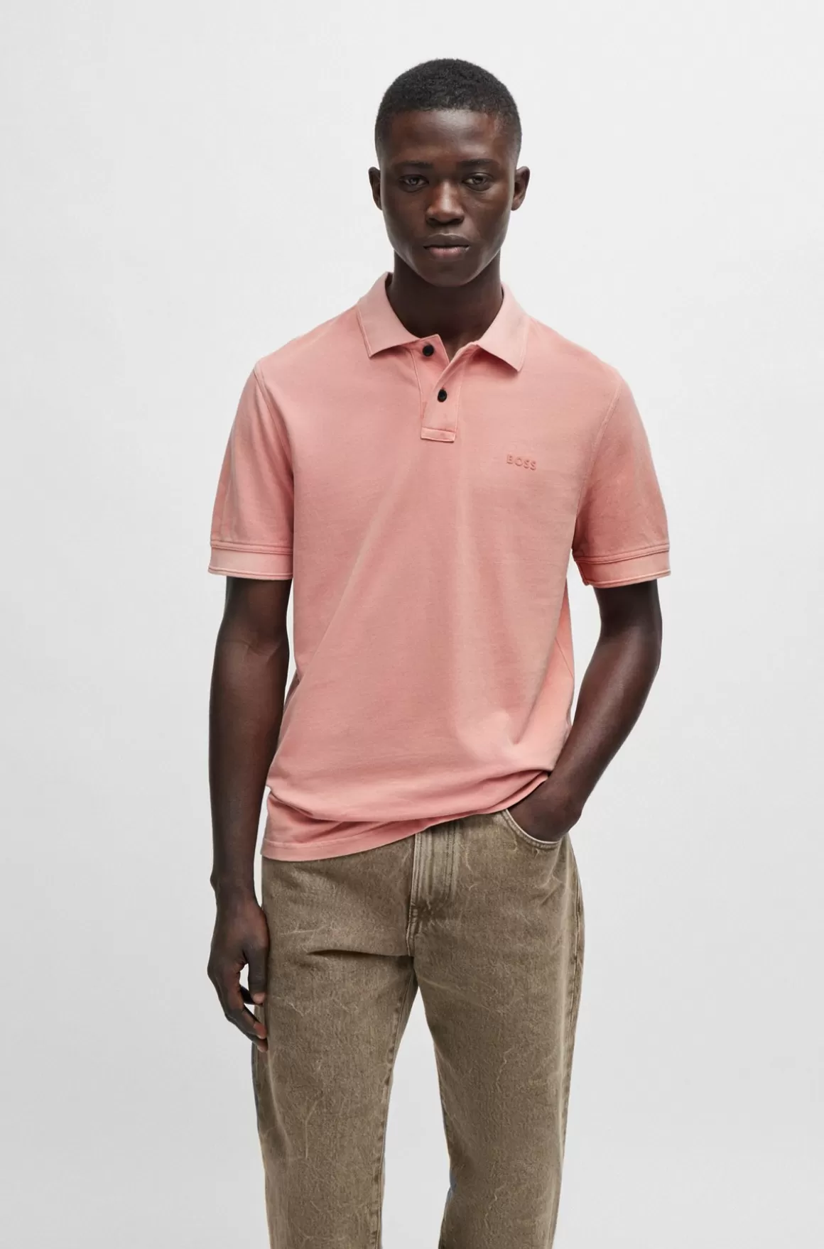 HUGO BOSS Poloshirt I Bomuldspiqué Med Logoprint