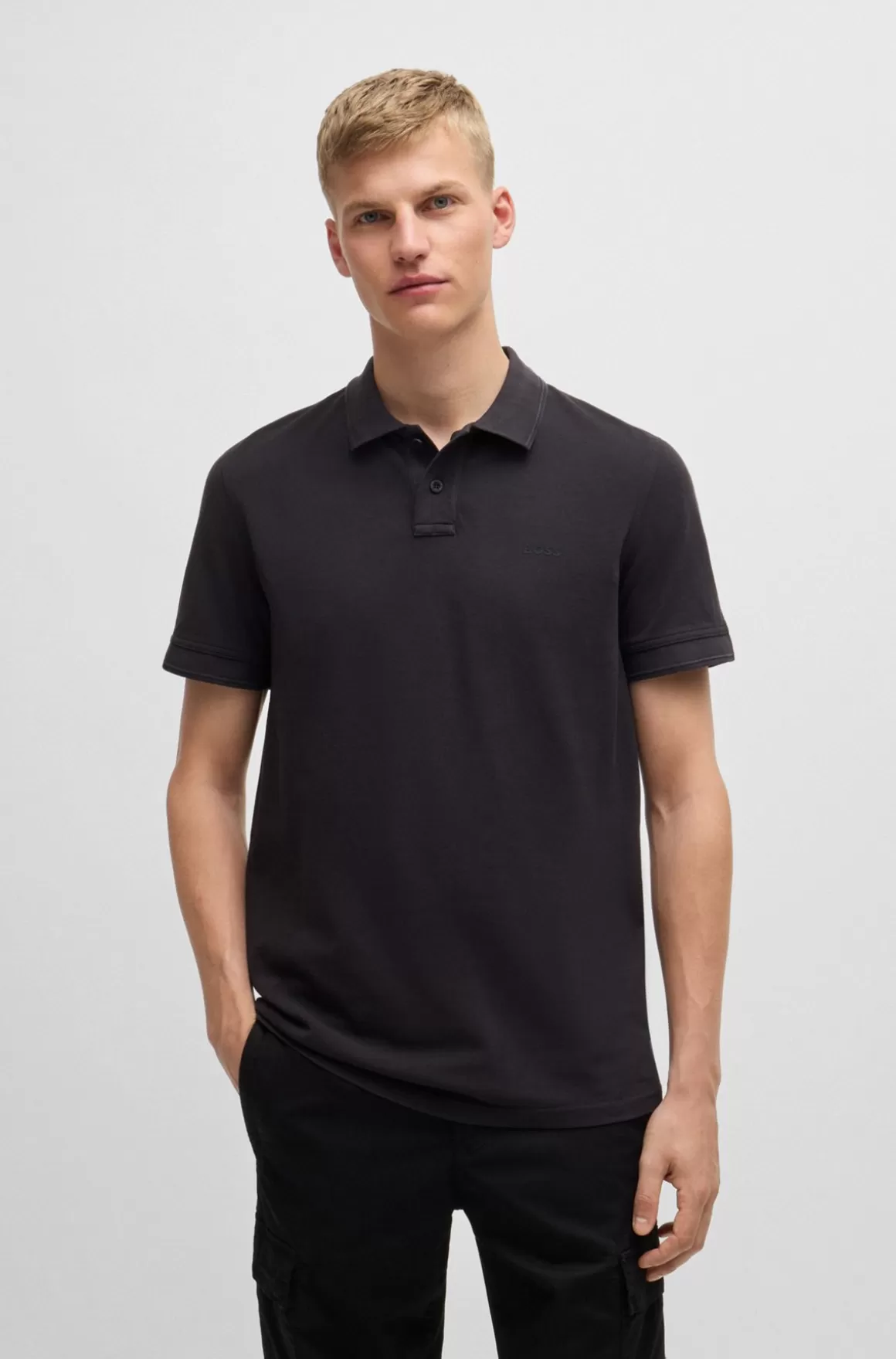 HUGO BOSS Poloshirt I Bomuldspiqué Med Logoprint