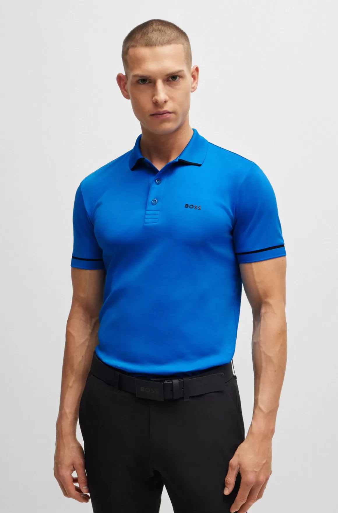 HUGO BOSS Poloshirt I Interlock-bomuld Med Slim Fit Og Kontrastdetaljer