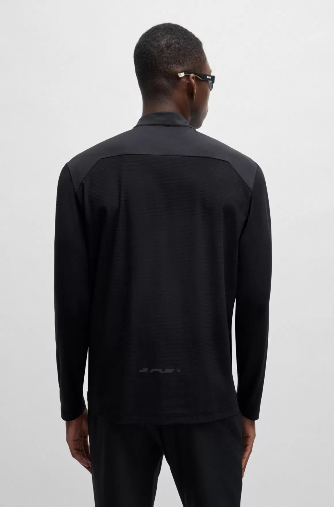 HUGO BOSS Poloshirt Med Lynlås I Halsen Og Dekorativt Reflekterende Logo
