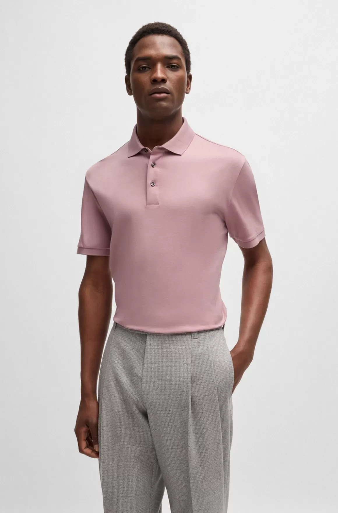 HUGO BOSS Poloshirt Med Regular Fit I Merceriseret Italiensk Bomuld