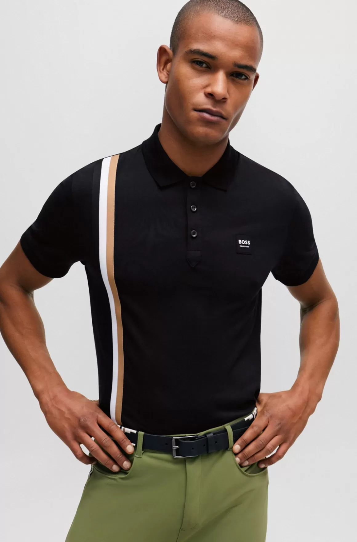 HUGO BOSS Poloshirt Til Hestesport I Strækbomuld Med Logomærke I Silikone