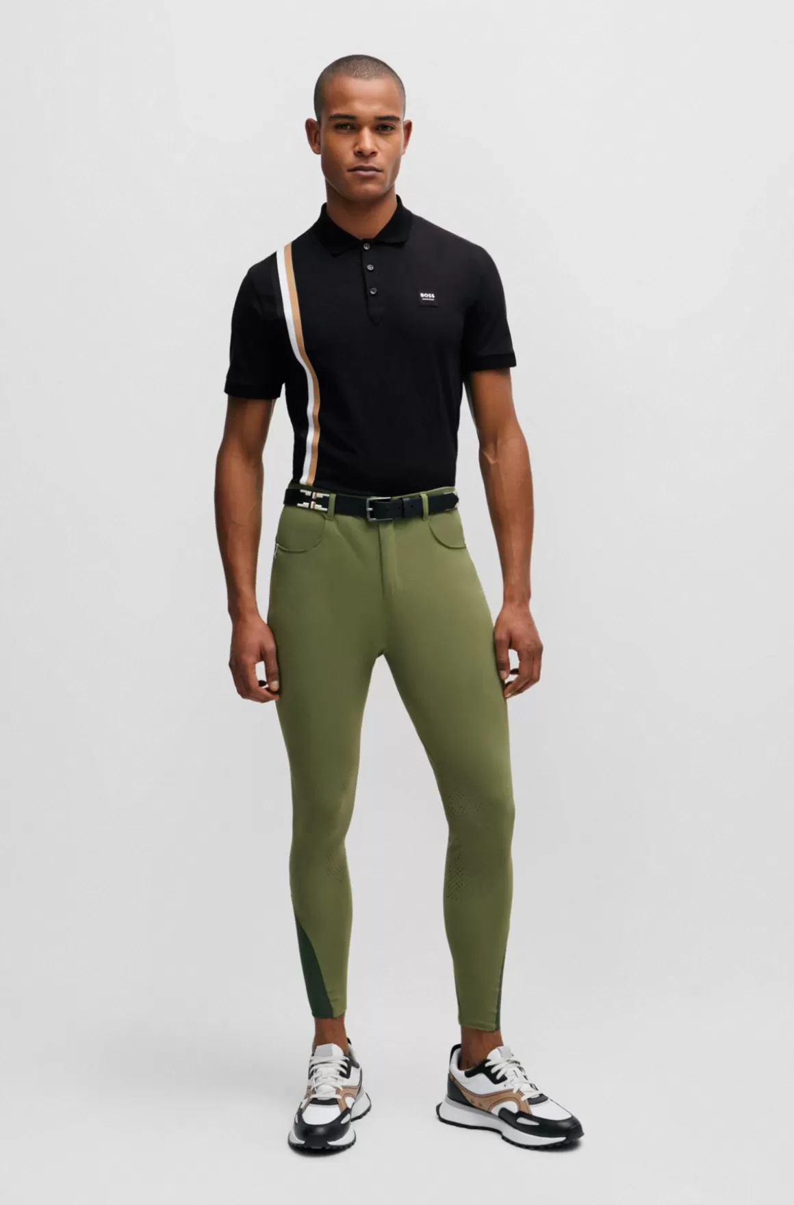 HUGO BOSS Poloshirt Til Hestesport I Strækbomuld Med Logomærke I Silikone