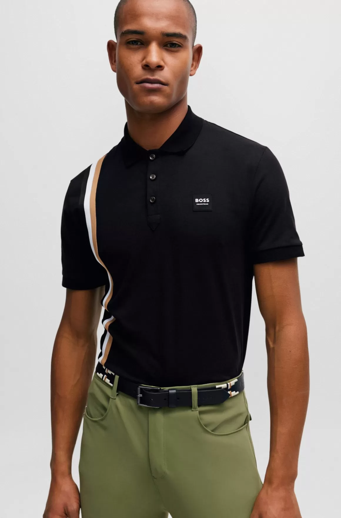 HUGO BOSS Poloshirt Til Hestesport I Strækbomuld Med Logomærke I Silikone