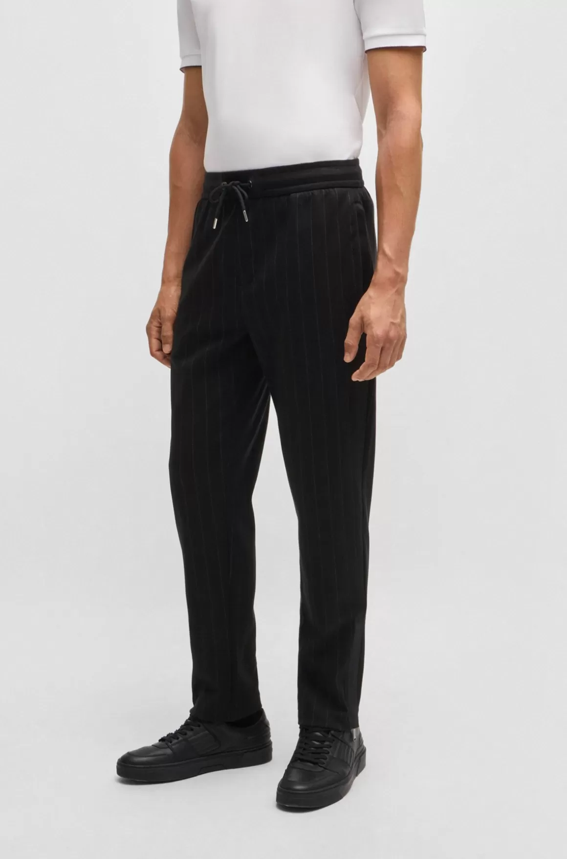 HUGO BOSS Porsche X BOSS Tracksuit-bukser I Merceriseret Bomuld Med Nålestribet Jacquard