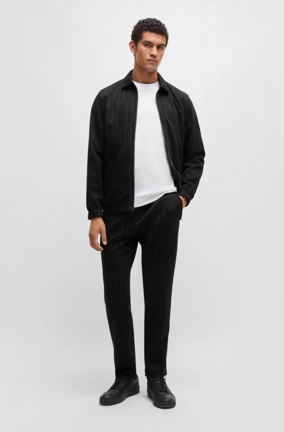 HUGO BOSS Porsche X BOSS Tracksuit-bukser I Merceriseret Bomuld Med Nålestribet Jacquard