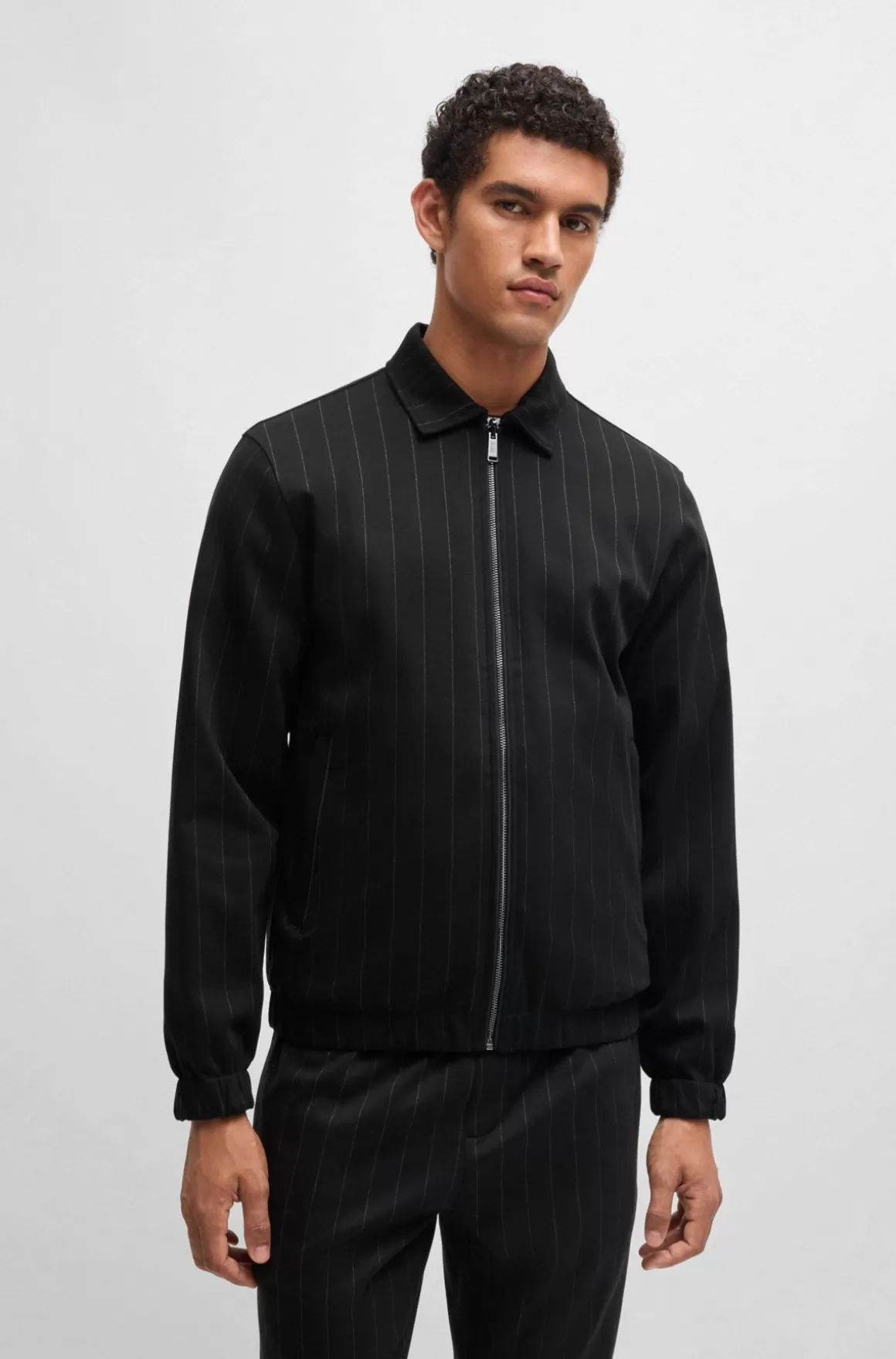 HUGO BOSS Porsche X BOSS-sweatshirt I Merceriseret Bomuld Med Nålestribet Jacquard