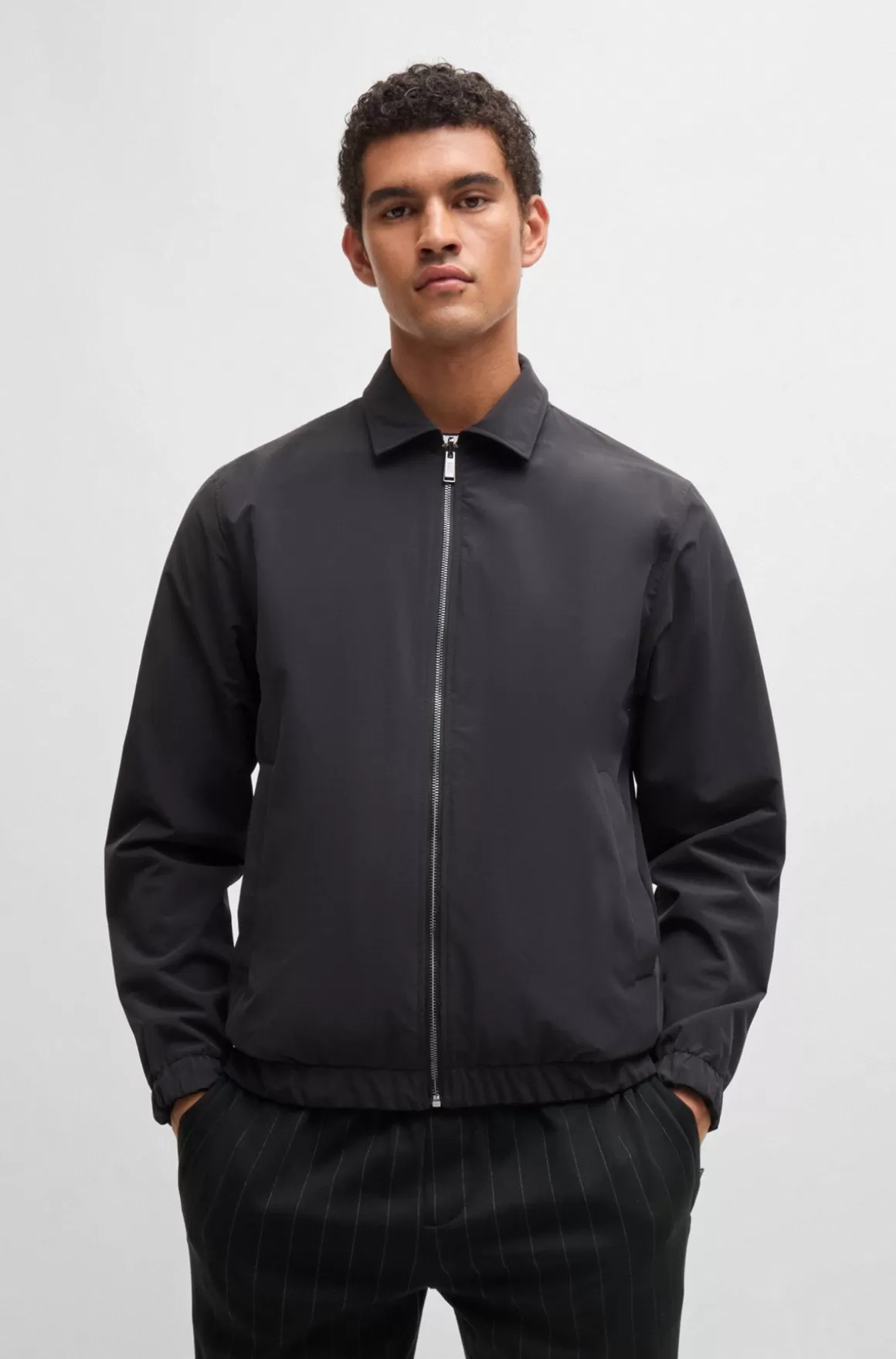 HUGO BOSS Porsche X BOSS-sweatshirt I Merceriseret Bomuld Med Nålestribet Jacquard